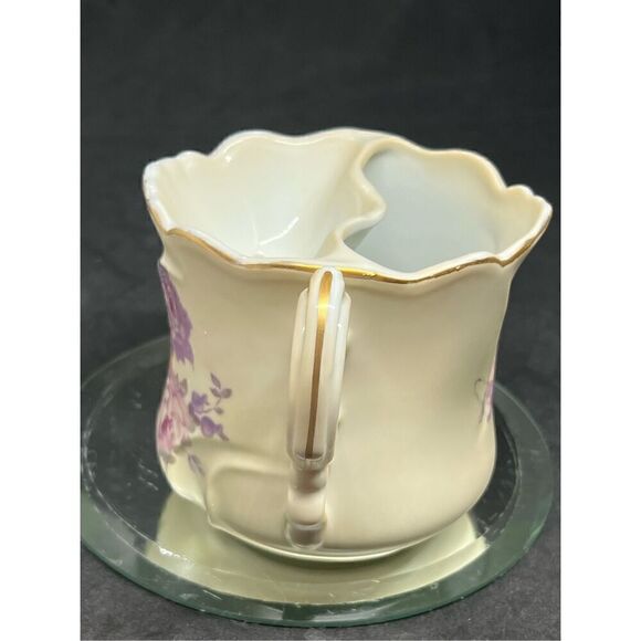 Vintage Nippon Floral Porcelain Shaving Mug Mustache Mug Hand Painted Cup - Picture 2 of 10